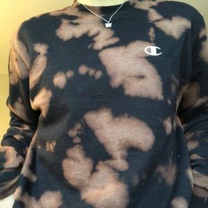 BLEACH DYED black champion crewneck